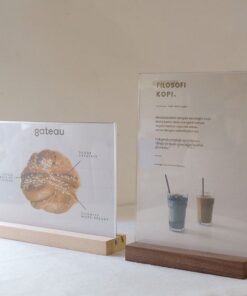 Menu mica đế gỗ