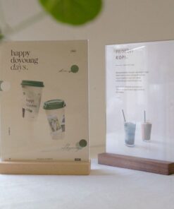 Menu mica đế gỗ