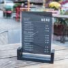 Menu mica đế gỗ