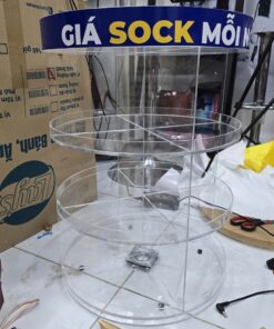 Kệ Mica Tròn Xoay 360 Độ Trưng Bày