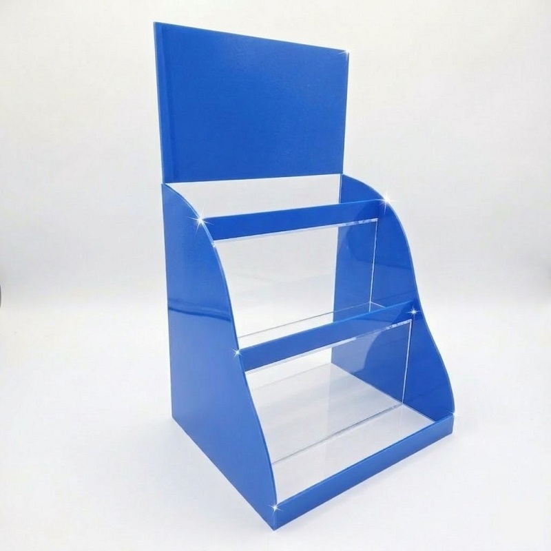 Kệ Mica Trưng Bày Thuốc Mica 2 Ngăn Bậc Thang