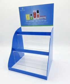 Kệ Mica Trưng Bày Thuốc Mica 2 Ngăn Bậc Thang