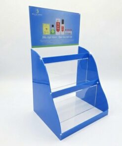 Kệ Mica Trưng Bày Thuốc Mica 2 Ngăn Bậc Thang